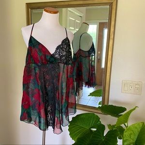 Vintage GOLD LABEL Victoria Secret Floral Slip